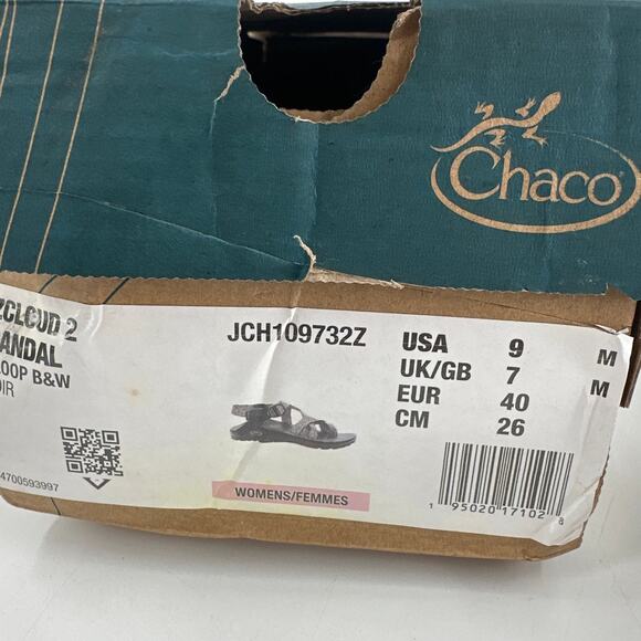 Chaco Women's Bloop B&W Z/Cloud 2 Strappy Sandal Size 9 - Picture 3 of 9